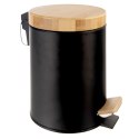 Kosz na Śmieci Metalowy z Pedałem Czarny 3 L ORION BLACK Pojemny