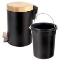 Kosz na Śmieci Metalowy z Pedałem Czarny 3 L ORION BLACK Pojemny