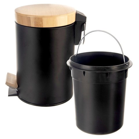 Kosz na Śmieci Metalowy z Pedałem Czarny 3 L ORION BLACK Pojemny