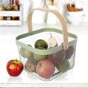 Koszyk do Przechowywania Owoców Warzyw Metalowy Zielony 27 x 24,5 cm ORION