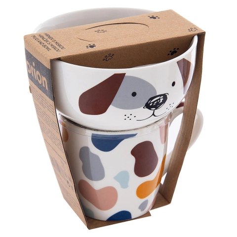 Kubek z Miseczką Porcelanowy 2 el. ORION Pies Zestaw Śniadaniowy
