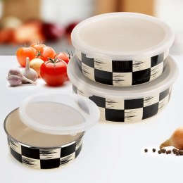 Miska Emaliowana SZACHOWNICA 1 L z Pokrywką Żaroodporna Zmywarka ORION