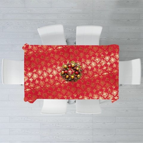 Obrus Świąteczny Plamoodporny 220 x 150 cm Czerwony EXCELLENT HOUSEWARE