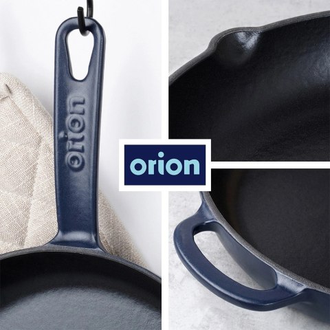 Patelnia Żeliwna Emaliowana 26 cm ORION Litina do Indukcji i Grillowania