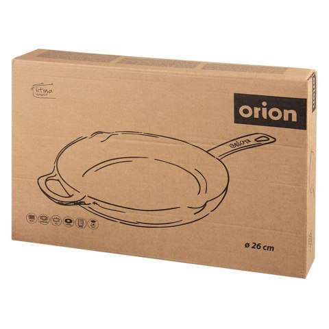 Patelnia Żeliwna Emaliowana 26 cm ORION Litina do Indukcji i Grillowania