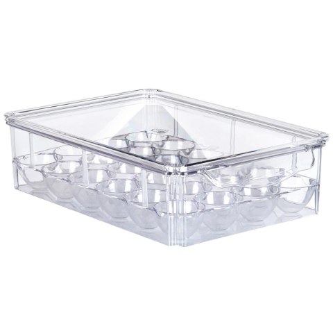 Pojemnik na Jajka Lodówka Duży 24 Sztuki VILDE Piętrowany 32 x 21 cm