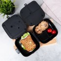 Pojemnik śniadaniowy lunchbox dzielony czarny 2x700 ml