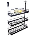 Półka Kuchenna Wisząca 3 Poziomy Reling Metal Czarny RADKA ORION