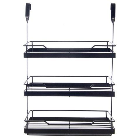 Półka Kuchenna Wisząca 3 Poziomy Reling Metal Czarny RADKA ORION