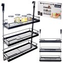 Półka Kuchenna Wisząca 3 Poziomy Reling Metal Czarny RADKA ORION