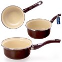 Rondel Emaliowany BROWN Retro 14 cm 620 ml Indukcja Zmywarka ORION