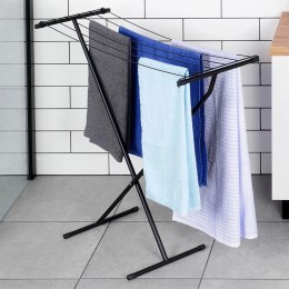 Suszarka na Pranie Ubrania Składana Metalowa Solidna Czarna VILDE 91 x 84cm