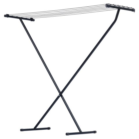 Suszarka na Pranie Ubrania Składana Metalowa Solidna Czarna VILDE 91 x 84cm