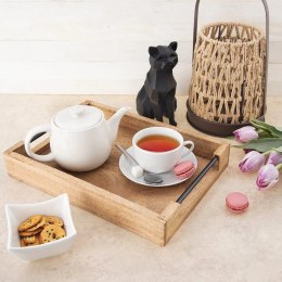 Taca do Serwowania Drewniana MANGO 35,5 x 25,5 cm ORION Uchwyty Metalowe