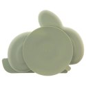 Talerz dla Dziecka Silikon Dzielony Zajączek ORION Przyssawka Zielony