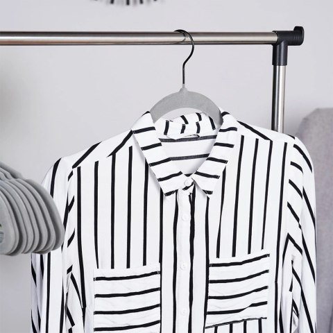 Wieszaki na ubrania welurowe szare obrotowe 45x24,5 cm 10 szt.