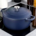 Garnek Żeliwny 5,2 L LITINA Emaliowany 26 cm Granatowy Indukcja