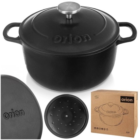 Garnek Żeliwny 5,2 L LITINA Emaliowany 26 cm Granatowy Indukcja