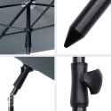Parasol Ogrodowy Regulowany 125 x 200 cm VILDE Szary Ochrona UPF 30+