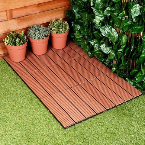 Płytki Tarasowe Brązowe 30 x 30 cm PROGARDEN 6 szt. Montaż na Klik