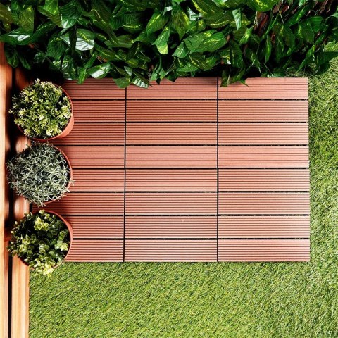 Płytki Tarasowe Brązowe 30 x 30 cm PROGARDEN 6 szt. Montaż na Klik