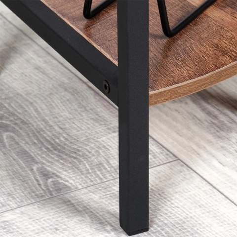 Regał Metalowy Narożny Czarny 3 Półki MDF 235 x 235 x 76 cm TRENDS4YOU