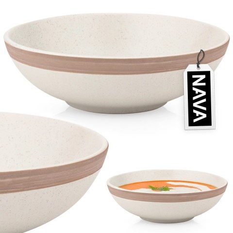 Talerz Obiadowy Głęboki Kamionka Beżowa 900 ml NAVA ARTHENA Zmywarka