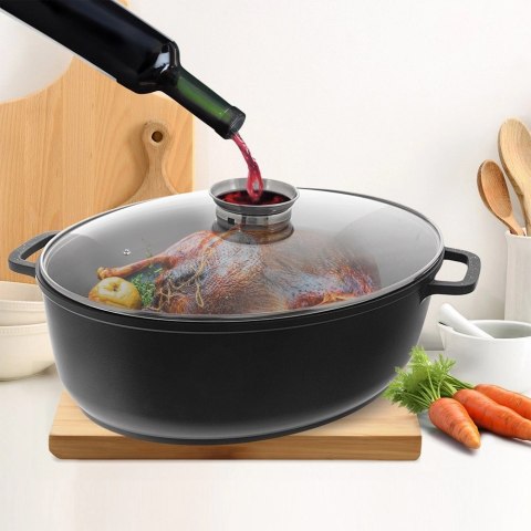 Brytfanna Gęsiarka ORION Granitowa Owalna 12 L na Indukcję do Zmywarki