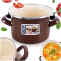 Garnek Emaliowany 950 ml ORION BROWN Retro 14 cm Indukcja Zmywarka