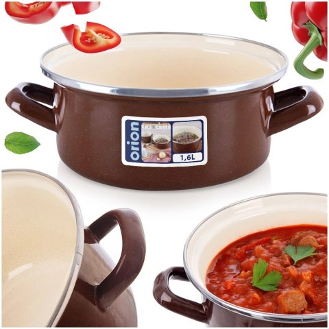 Garnek emaliowany BROWN 18,5 cm, 1,6 l