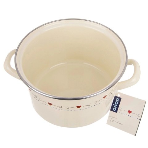 Garnek Emaliowany 3 L ORION TONCA Kremowy 20 cm Indukcja Zmywarka
