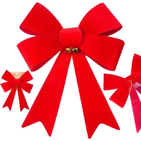 Kokarda dekoracyjna świąteczna welurowa 35x46 cm