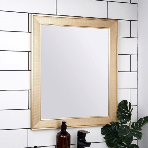 Lustro Ścienne Prostokątne Rama z Tworzywa Złota 49,5 x 59,5 cm VILDE
