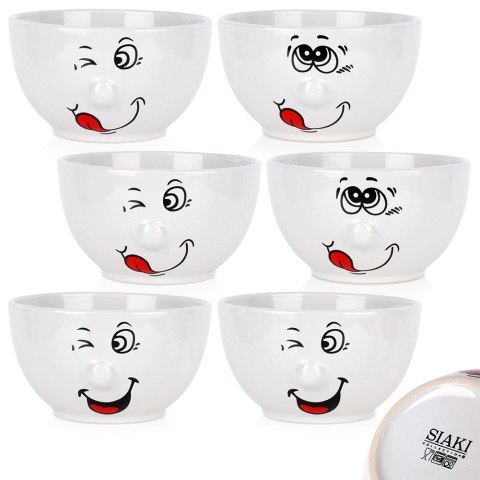 Miseczki Ceramiczne 13,5 cm 550 ml Zestaw 6 szt Buźki SIAKI COLLECTION