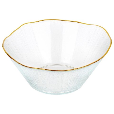 Miska Sałatkowa Stołowa 21 x 20 cm 1,2 L Szkło Złoty Rant VILDE
