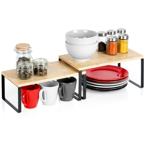 Półka kuchenna drewniana 33,5x19,5x16 cm / 33,5x18,5x13,5 cm 2 szt.