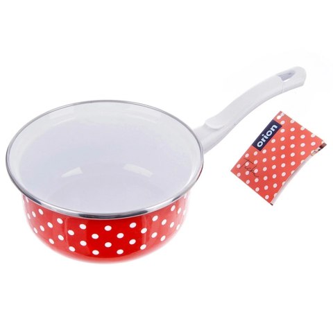 Rondel Emaliowany TECKA Czerwony Grochy 950 ml ORION 16 cm Indukcja