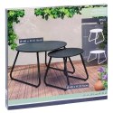 Stolik Kawowy Zestaw Metalowy Czarny 2 szt. Gniazdowy AMBIANCE