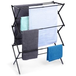 Suszarka na pranie metalowa czarna pionowa rozsuwana 44,5-75x37,5x105 cm