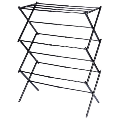 Suszarka na pranie metalowa czarna pionowa rozsuwana 44,5-75x37,5x105 cm