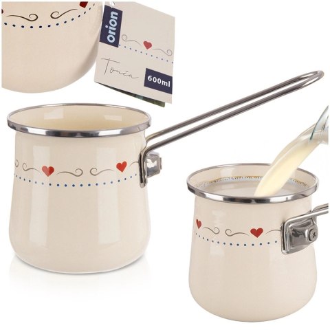 Tygielek do Kawy Emaliowany 600 ml ORION TONCA Kremowy Indukcja