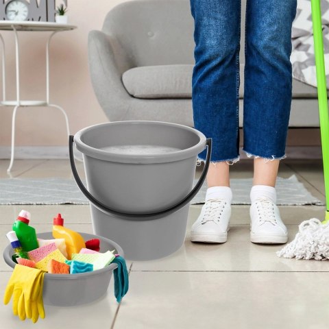 Wiadro z Misą i Pokrywką 13 L/5 L ORION Zestaw 3 Elementy Tworzywo