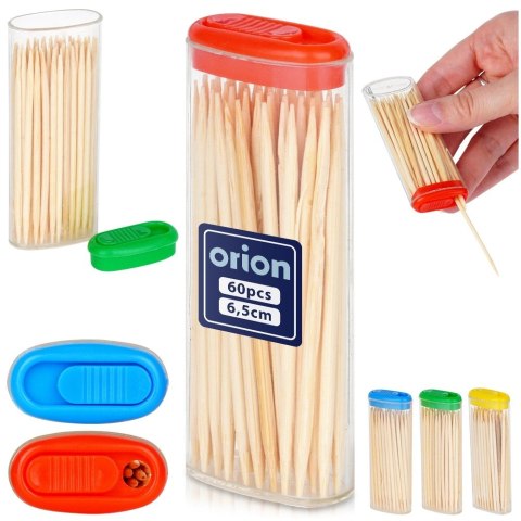 Wykałaczki Bambusowe 6,5 cm 60 szt. Drewniane Solidne Trwałe ORION