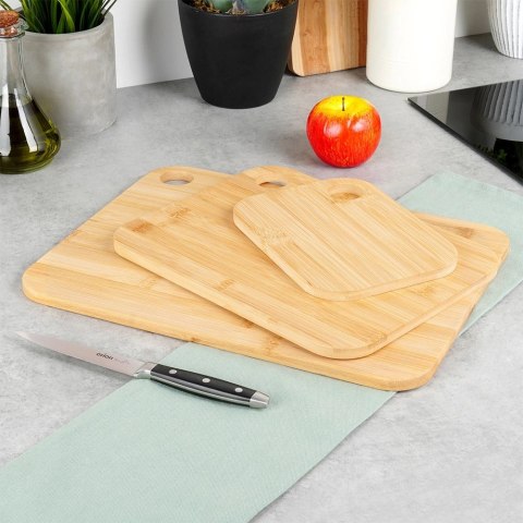 Zestaw Deski do Krojenia Kuchenne Drewniane Bambusowe Solidne VILDE 3 szt.