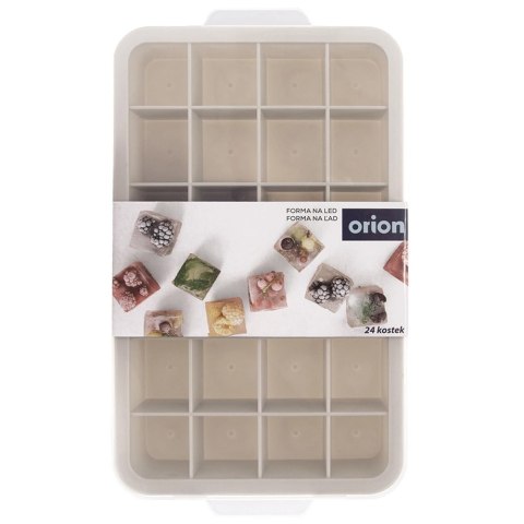 Forma do Kostek Lodu ORION z Pokrywką Silikonowa Beżowa 24 szt.
