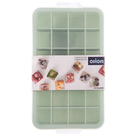 Forma do kostek lodu z pokrywką silikonowa zielona 22,5x13x3 cm