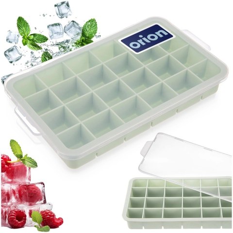 Forma do kostek lodu z pokrywką silikonowa zielona 22,5x13x3 cm