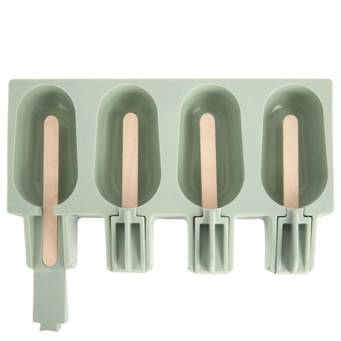 Forma do Lodów ORION Silikonowa Zielona Pokrywka na 4 szt. + Patyczki