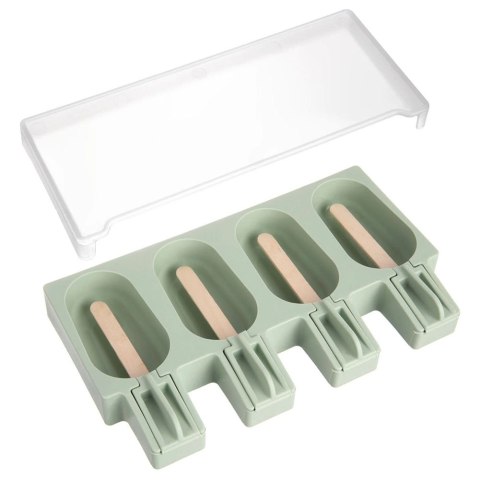 Forma do Lodów ORION Silikonowa Zielona Pokrywka na 4 szt. + Patyczki