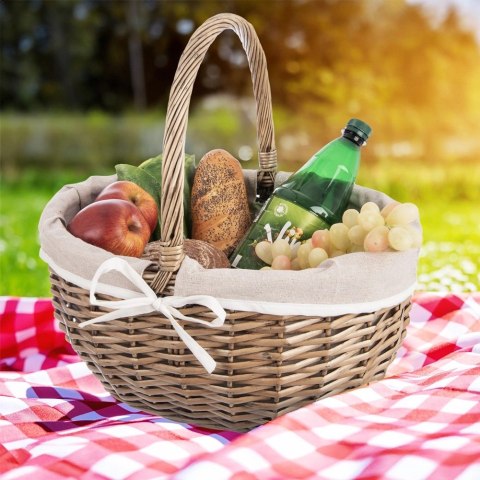 Kosz Piknikowy Wiklinowy 40 x 31 x 40 cm ORION Pojemny i Uniwersalny